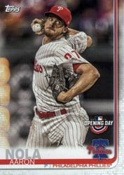 2019 Topps Opening Day Base Set Aaron Nola #198 card
