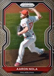 2021 Panini Prizm Base Set Aaron Nola #147 card
