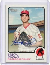 2022 Topps Heritage Real One Autographs Aaron Nola #ROA-AN card