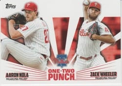 2023 Topps One-Two Punch Aaron Nola / Zack Wheeler #12P-10 card