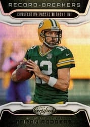 2019 Panini Certified Record Breakers Aaron Rodgers #RB-AR card
