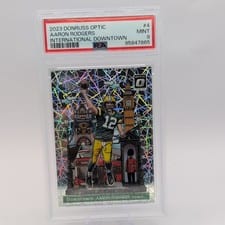 2023 Panini Donruss Optic International Downtown Aaron Rodgers #4 card