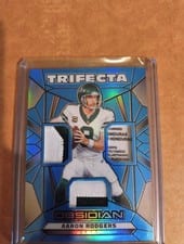 2024 Panini Obsidian Trifecta Swatches Aaron Rodgers #25 card