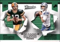2018 Panini Classics Classic Clashes Aaron Rodgers / Matthew Stafford #11 card