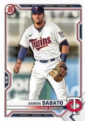 2021 Bowman Draft Base Set Aaron Sabato #BD-163 card