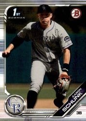 2019 Bowman Draft Base Set Aaron Schunk #BD-129 card