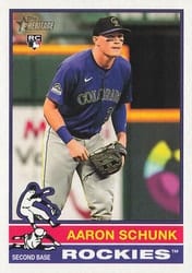 2025 Topps Heritage Base Set Aaron Schunk #90 card