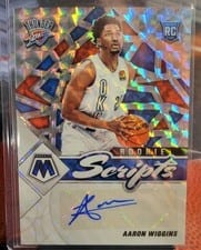 2021-22 Panini Mosaic Rookie Scripts Aaron Wiggins #RS-AWG card