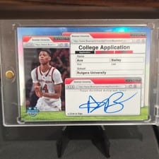 2024-25 Bowman University Chrome College Application Autographs Ace Bailey #CAA-AB card