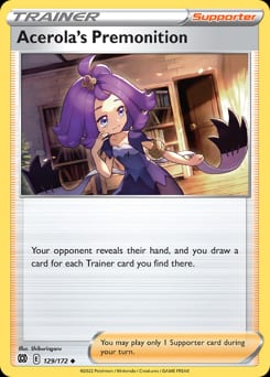 2022 Brilliant Stars Acerola's Premonition #129 card