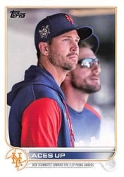 2022 Topps Update Base Set Aces Up (Max Scherzer / Jacob deGrom) #US288 card