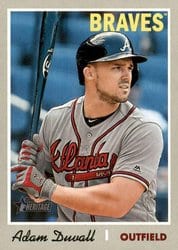2019 Topps Heritage Base Set Adam Duvall #145 card