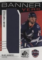 2025-26 SP Game Used 2025 Stadium Series Blue Jackets vs. Red Wings Banner Year Relics Adam Fantilli #BYSS-AF card