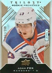 2019-20 Upper Deck Trilogy Base Set Adam Fox #118 card