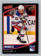 2020 Upper Deck National Hockey Card Day Victory Black Rookies Adam Fox #V-15 card