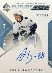 2018-19 SP Authentic Base Set Adam Gaudette #180 card