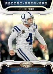 2019 Panini Certified Record Breakers Adam Vinatieri #RB-AV card