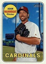 2018 Topps Heritage Base Set Adam Wainwright #195 card