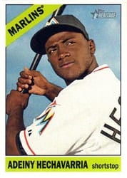 2015 Topps Heritage Base Set Adeiny Hechavarria #161 card