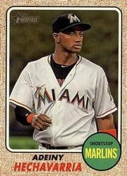 2017 Topps Heritage Base Set Adeiny Hechavarria #137 card