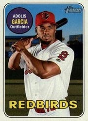 2018 Topps Heritage Minor League Base Set Adolis Garcia #48 card