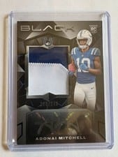 2024 Panini Black Rookie Patch Autographs Adonai Mitchell #213 card