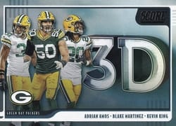 2020 Score 3D Adrian Amos / Blake Martinez / Kevin King #3D-BKA card