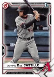 2021 Bowman Draft Base Set Adrian Del Castillo #BD-108 card