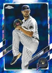 2021 Topps Chrome Update Sapphire Edition Base Set Adrian Houser #US55 card