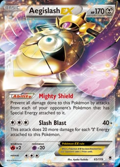 2014 Phantom Forces Aegislash-EX #65 card