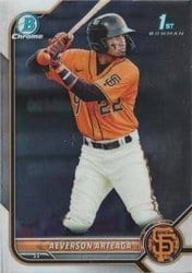 2022 Bowman Chrome Prospects Aeverson Arteaga #BCP-82 card
