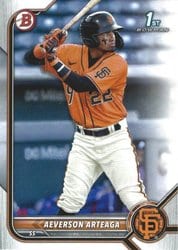 2022 Bowman Prospects Aeverson Arteaga #BP-82 card