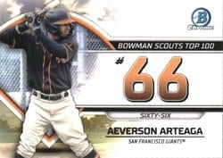 2023 Bowman Bowman Scouts Top 100 Aeverson Arteaga #BTP-66 card