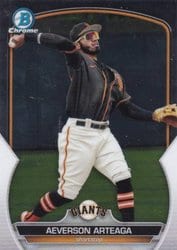 2023 Bowman Chrome Prospects Aeverson Arteaga #BCP-60 card