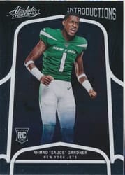 2022 Panini Absolute Introductions Ahmad "Sauce" Gardner #INT-18 card