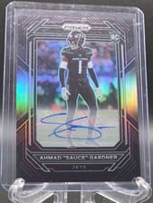 2022 Panini Chronicles Prizm Black Signatures Ahmad "Sauce" Gardner #PB-22 card