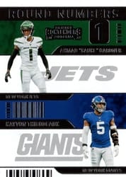 2022 Panini Contenders Round Numbers Ahmad "Sauce" Gardner / Kayvon Thibodeaux #RN-GT card