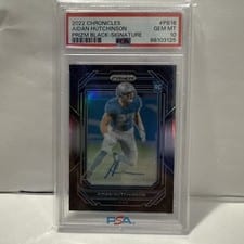 2022 Panini Chronicles Prizm Black Signatures Aidan Hutchinson #PB-16 card