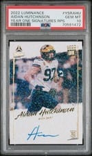 2022 Panini Luminance Year One Signatures Aidan Hutchinson #YSR-AHU card
