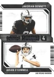 2023 Panini Contenders Round Numbers Aidan O'Connell/Jakorian Bennett #18 card