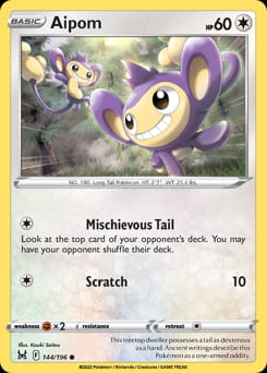 2022 Lost Origin Aipom #144 card