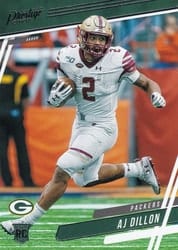 2020 Panini Prestige Base Set AJ Dillon #204 card