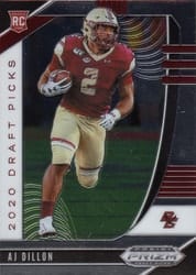 2020 Panini Prizm Draft Picks Base Set AJ Dillon #140 card
