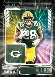 2021 Panini Playbook Zoning Commission AJ Dillon #ZC-AJD card