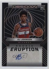 2024-25 Panini Obsidian Rookie Eruption Autographs AJ Johnson #REA-AJJ card