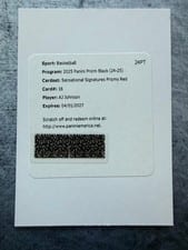 2024-25 Panini Prizm Black Sensational Signatures AJ Johnson #SS-AJJ card