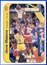 1986 Fleer Sticker Akeem Olajuwon #9 card