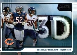 2020 Score 3D Akiem Hicks / Khalil Mack / Roquan Smith #3D-RKA card