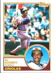 1983 Topps Base Set Al Bumbry #655 card
