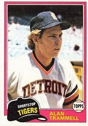 1981 Topps Base Set Alan Trammell #709 card